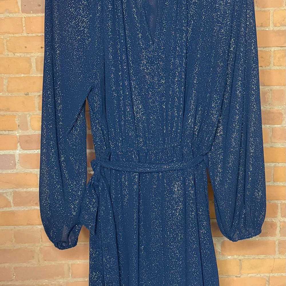 Banana Republic Elegant Blue Glitter Dress XL